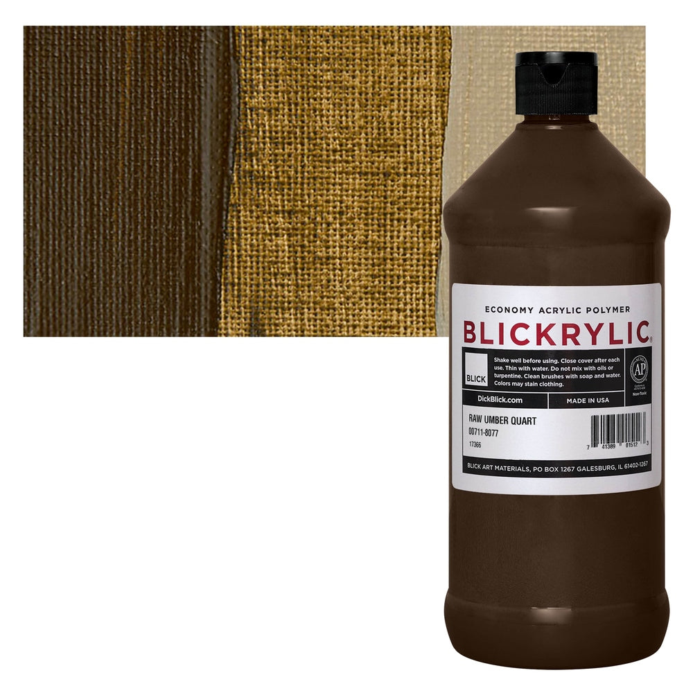 Blick Art Materials 00711-8077 Blickrylic Economy Acrylic Polymer - Raw Umber, Quart
