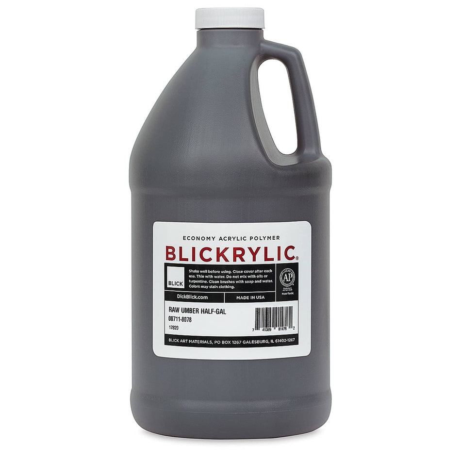 Blick Art Materials 00711-8078 Blickrylic Economy Acrylic Polymer - Raw Umber, Half Gallon