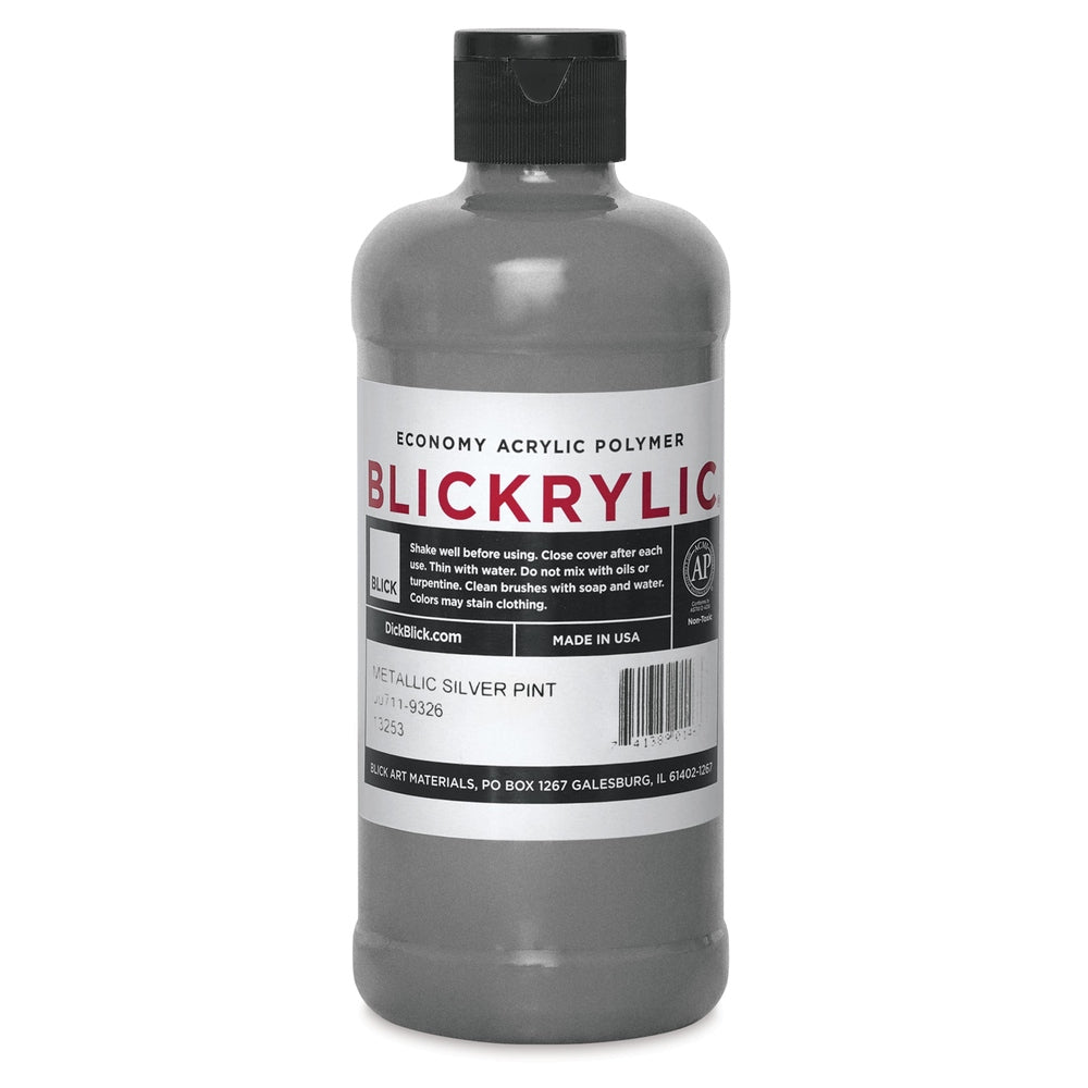 Blick Art Materials 00711-9326 Blickrylic Economy Acrylic Polymer - Metallic Silver, Pint