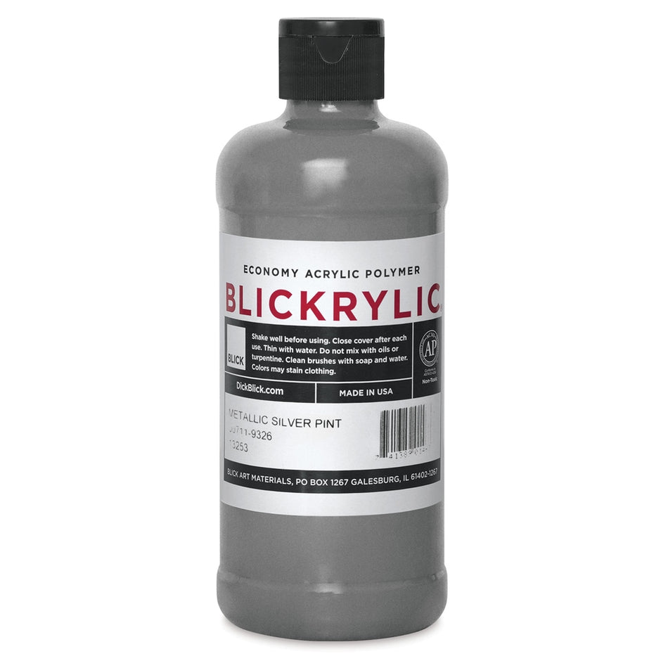 Blick Art Materials 00711-9326 Blickrylic Economy Acrylic Polymer - Metallic Silver, Pint