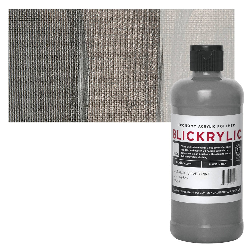 Blick Art Materials 00711-9326 Blickrylic Economy Acrylic Polymer - Metallic Silver, Pint