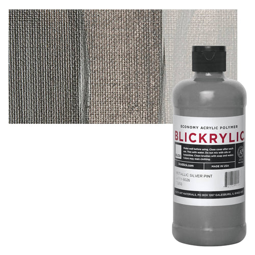 Blick Art Materials 00711-9326 Blickrylic Economy Acrylic Polymer - Metallic Silver, Pint