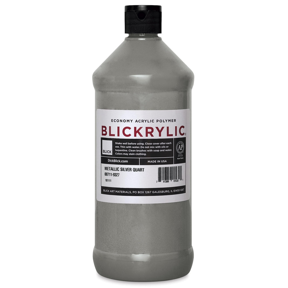 Blick Art Materials 00711-9327 Blickrylic Economy Acrylic Polymer - Metallic Silver, Quart