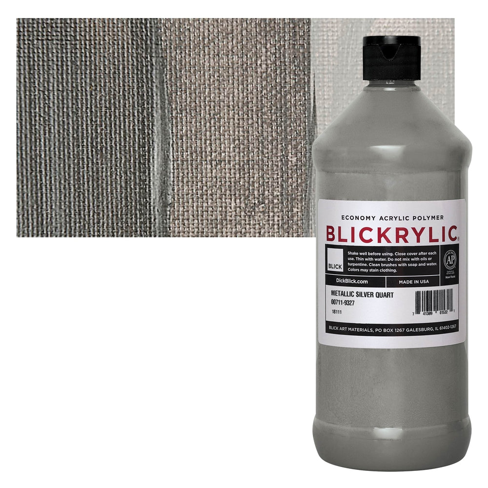 Blick Art Materials 00711-9327 Blickrylic Economy Acrylic Polymer - Metallic Silver, Quart