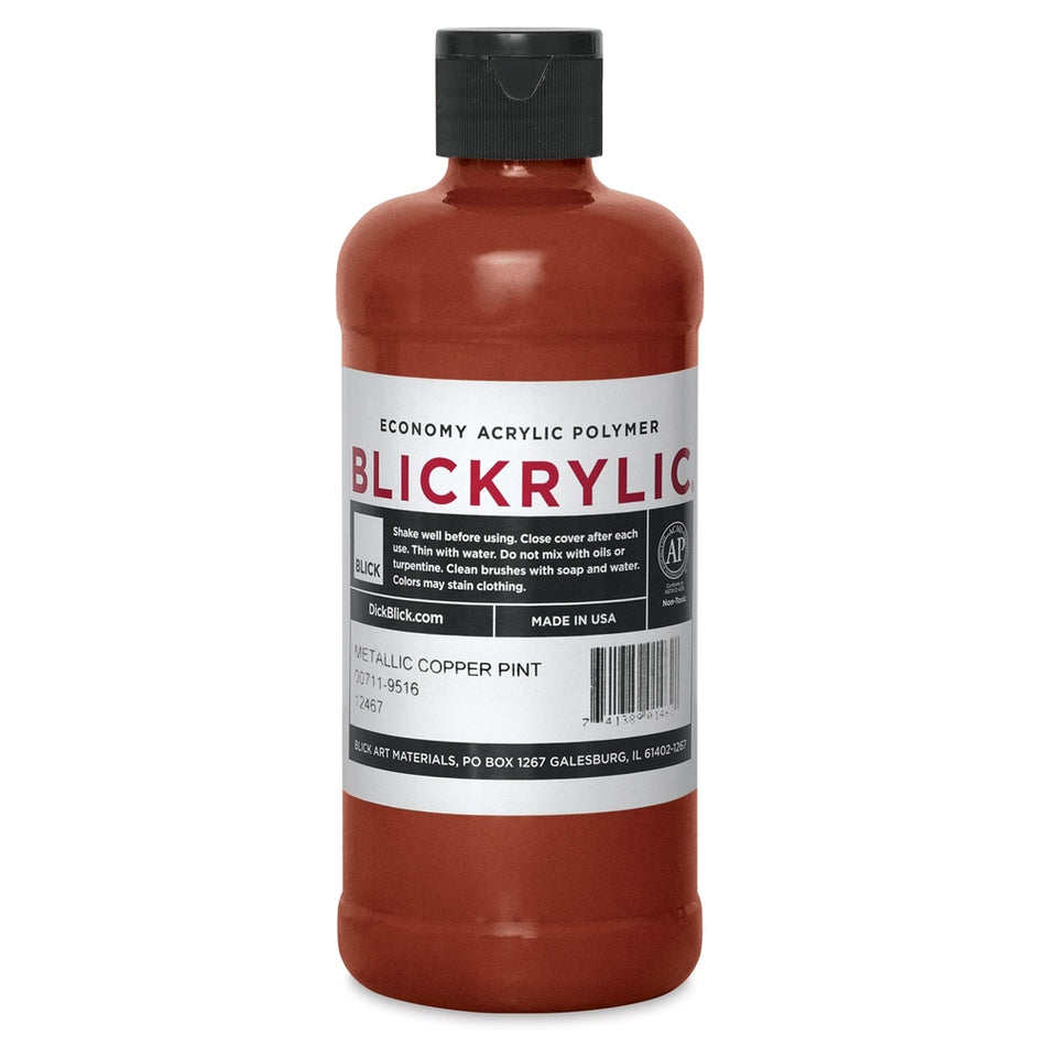 Blick Art Materials 00711-9516 Blickrylic Economy Acrylic Polymer - Metallic Copper, Pint