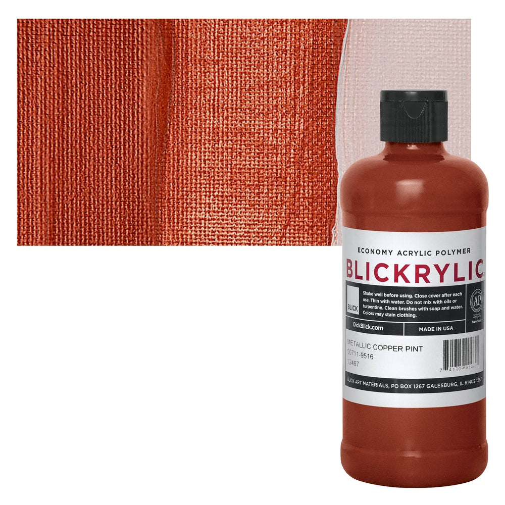Blick Art Materials 00711-9516 Blickrylic Economy Acrylic Polymer - Metallic Copper, Pint