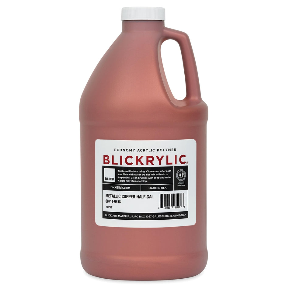 Blick Art Materials 00711-9518 Blickrylic Economy Acrylic Polymer - Metallic Copper, Half Gallon