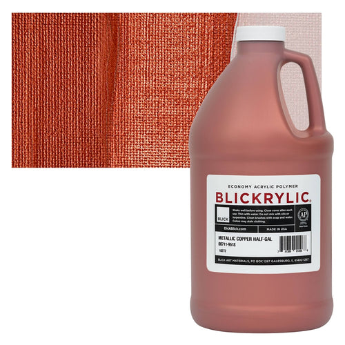 Blick Art Materials 00711-9518 Blickrylic Economy Acrylic Polymer - Metallic Copper, Half Gallon
