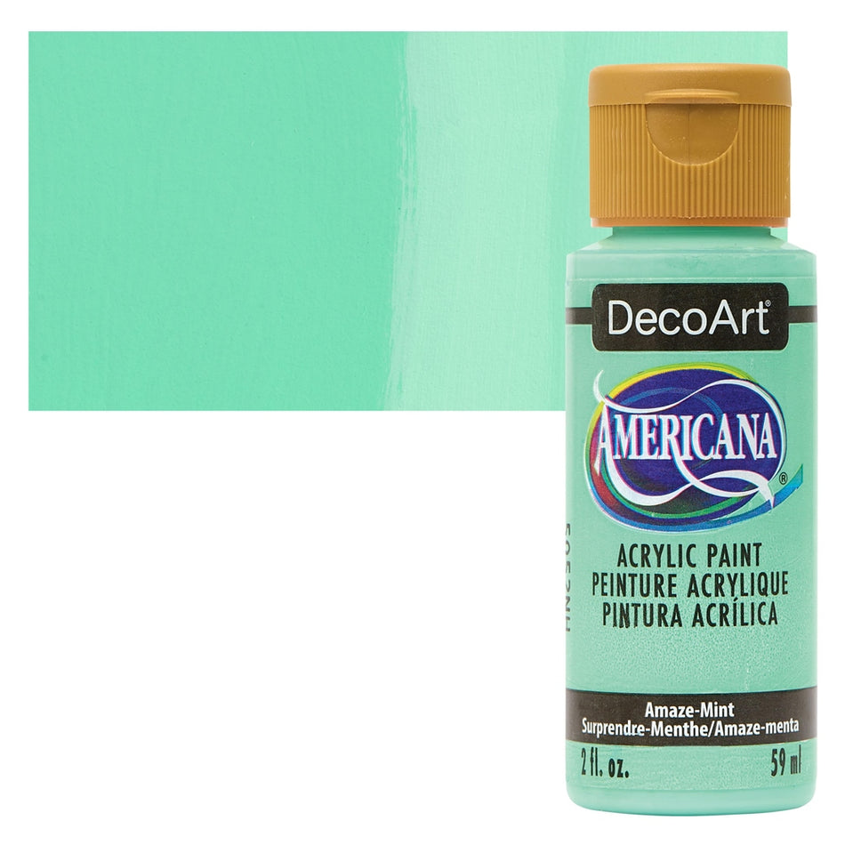 DecoArt 00769-0113 Americana Acrylic Colors, 2 fl. oz. Bottles, Amaze-Mint