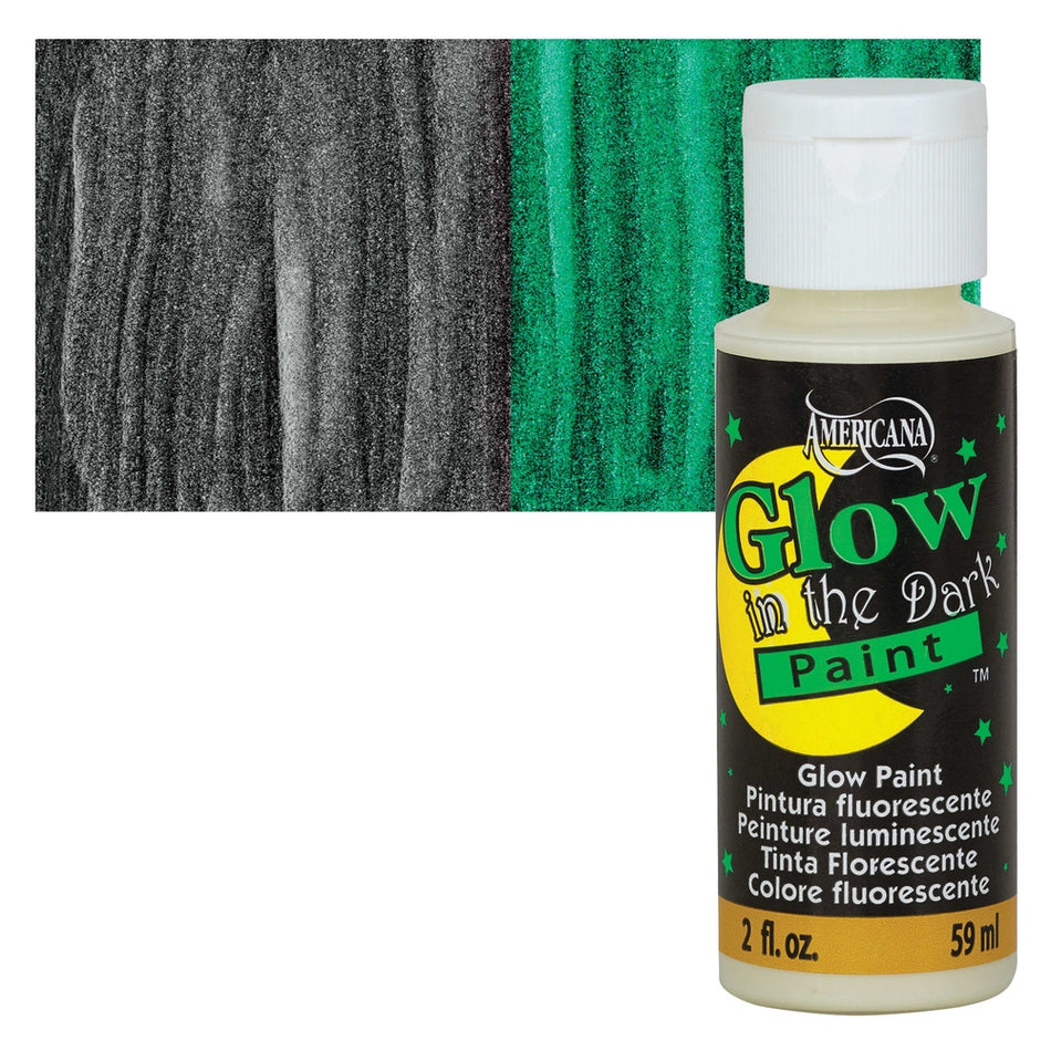 DecoArt 00769-1003 Americana Acrylic Colors, 2 fl. oz. Bottles, Glow In The Dark