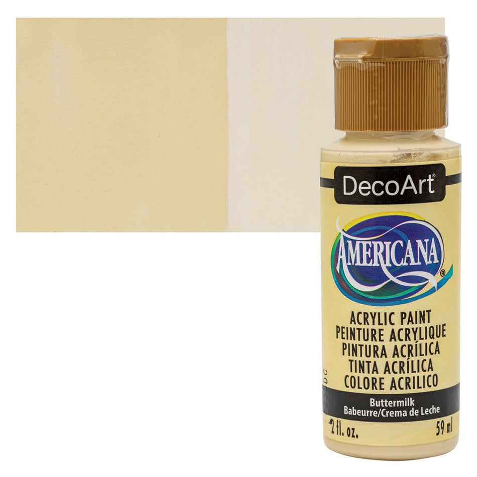 DecoArt 00769-1123 Americana Acrylic Colors, 2 fl. oz. Bottles, Buttermilk