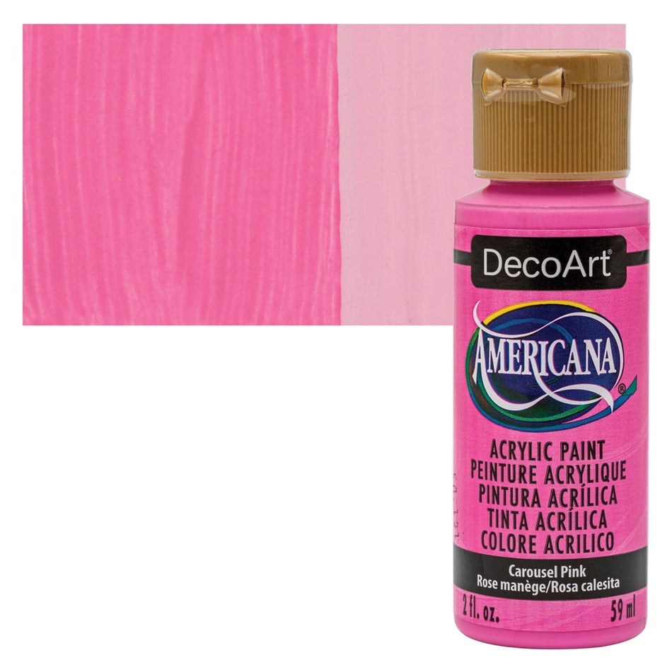 DecoArt 00769-1153 Americana Acrylic Colors, 2 fl. oz. Bottles, Carousel Pink