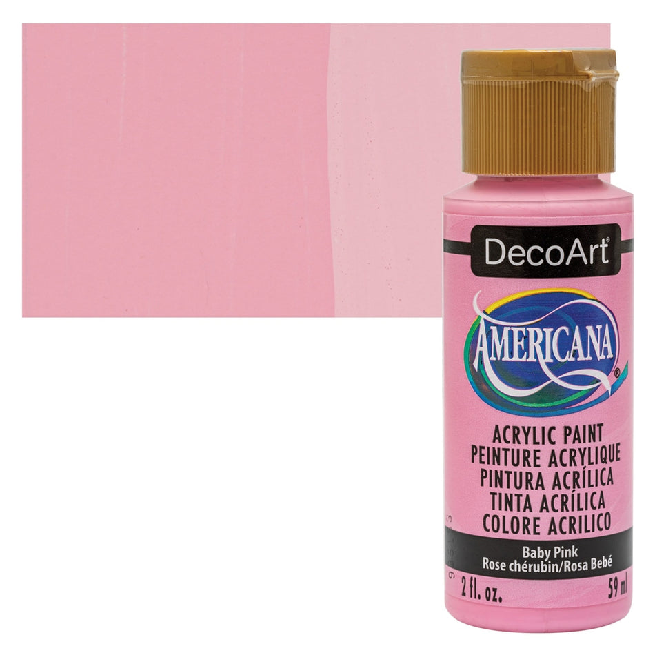 DecoArt 00769-1163 Americana Acrylic Colors, 2 fl. oz. Bottles, Baby Pink