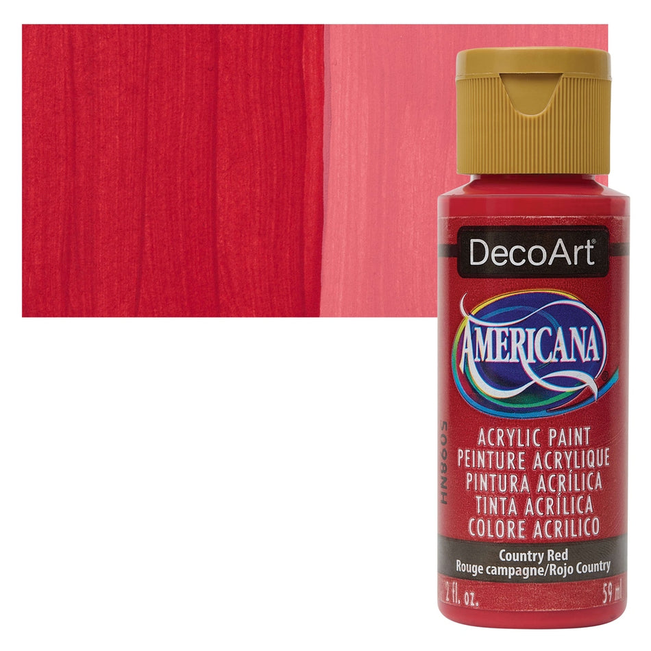 DecoArt 00769-3103 Americana Acrylic Colors, 2 fl. oz. Bottles, Country Red