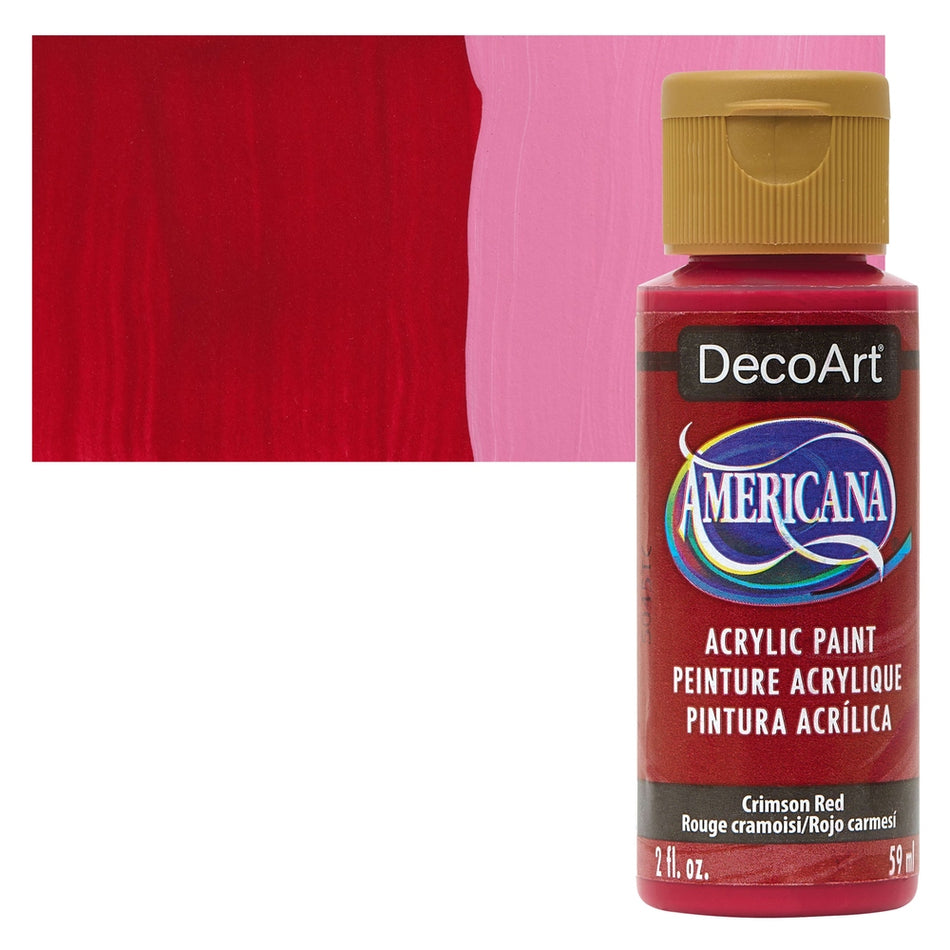DecoArt 00769-3153 Americana Acrylic Colors, 2 fl. oz. Bottles, Crimson Red