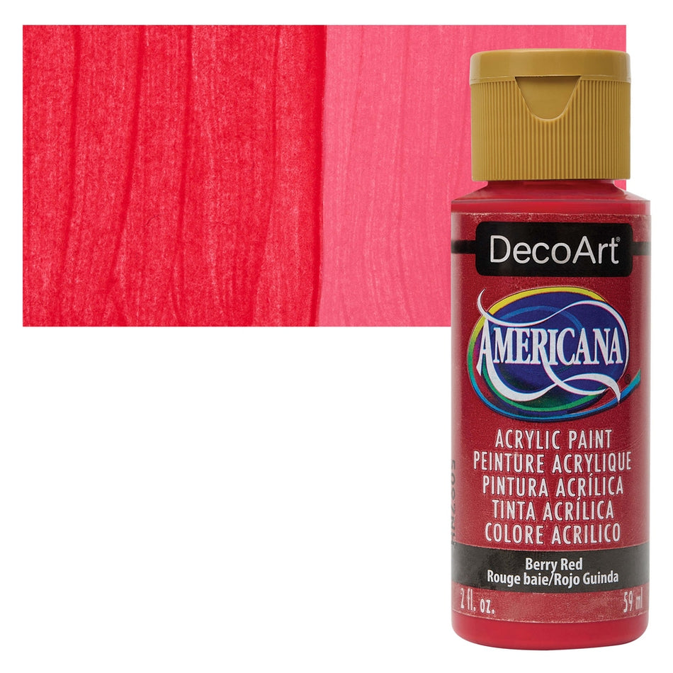 DecoArt 00769-3303 Americana Acrylic Colors, 2 fl. oz. Bottles, Berry Red