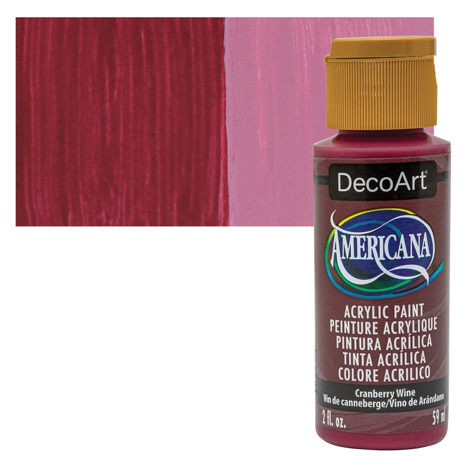 DecoArt 00769-3313 Americana Acrylic Colors, 2 fl. oz. Bottles, Cranberry Wine