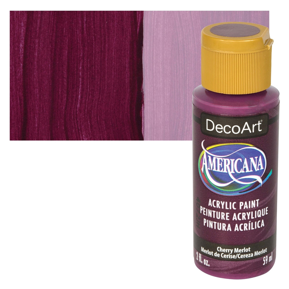 DecoArt 00769-3443 Americana Acrylic Colors, 2 fl. oz. Bottles, Cherry Merlot