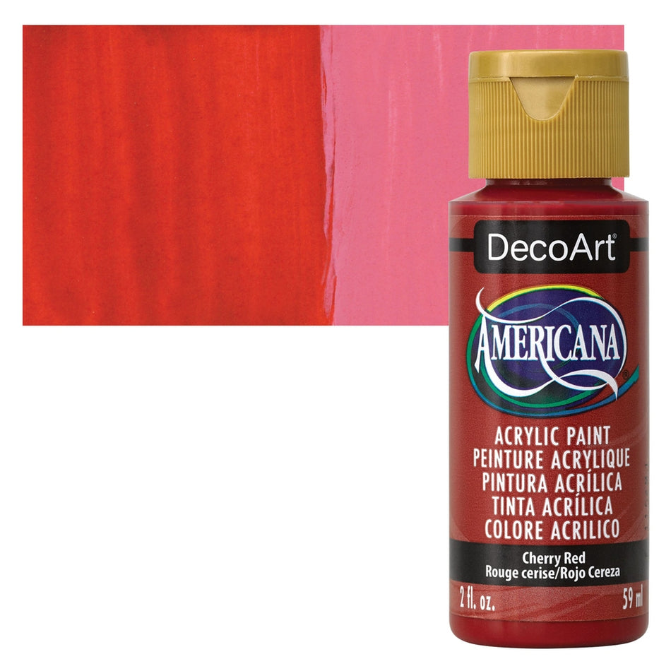 DecoArt 00769-3453 Americana Acrylic Colors, 2 fl. oz. Bottles, Cherry Red