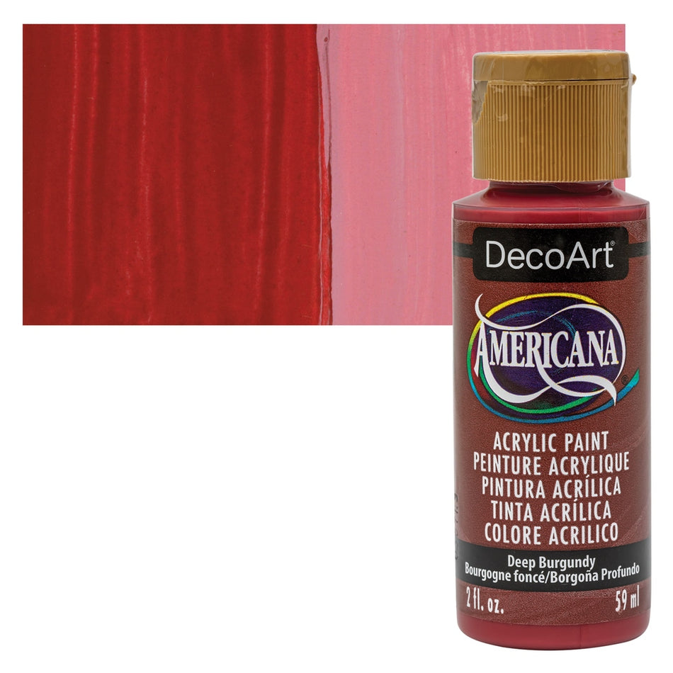 DecoArt 00769-3733 Americana Acrylic Colors, 2 fl. oz. Bottles, Deep Burgundy