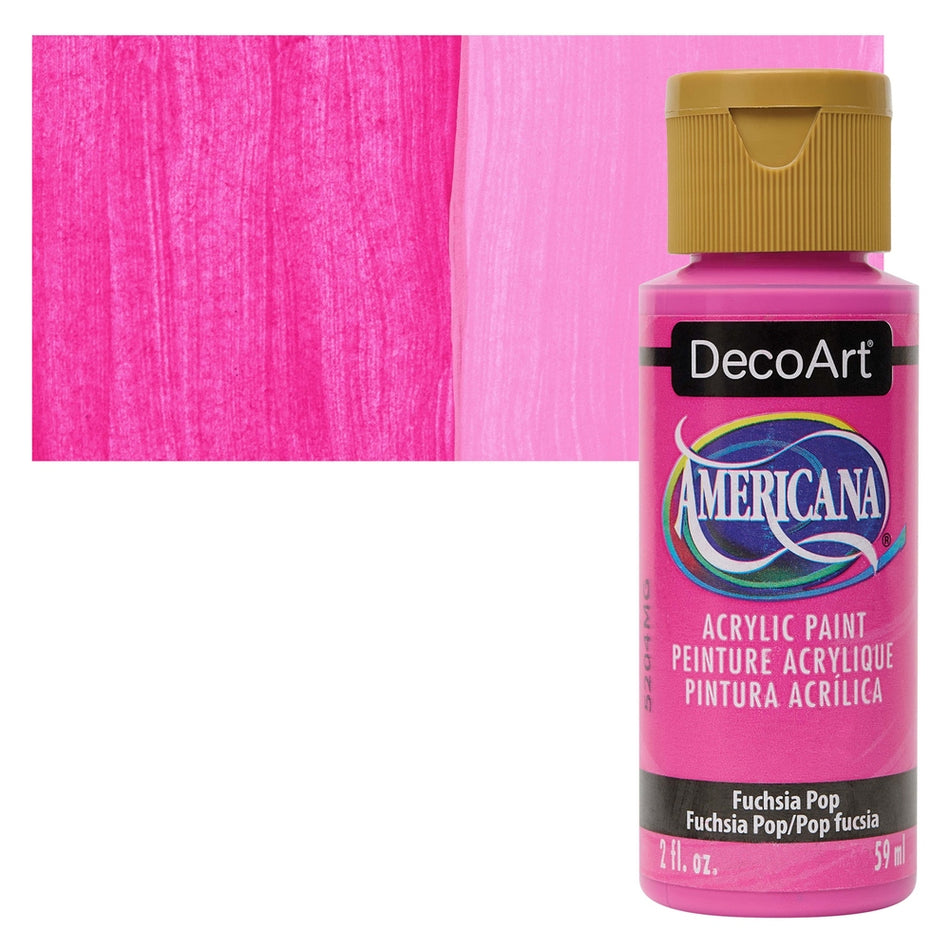 DecoArt 00769-3783 Americana Acrylic Colors, 2 fl. oz. Bottles, Fuchsia Pop