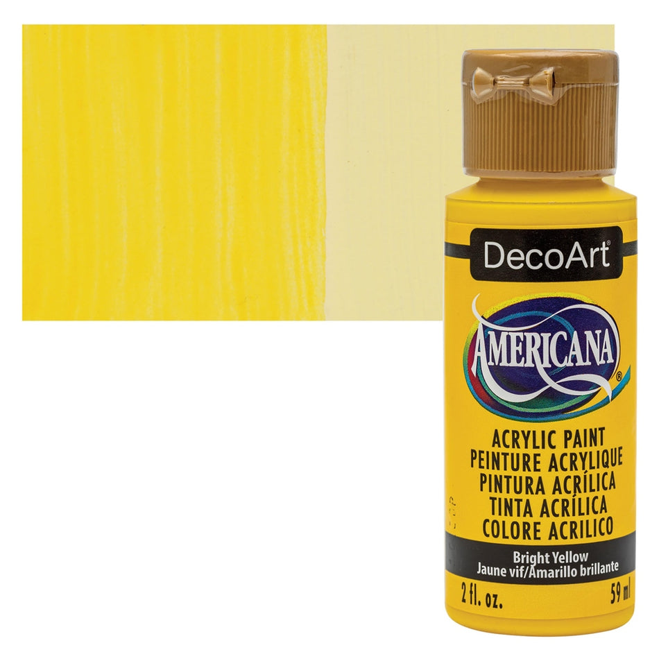 DecoArt 00769-4293 Americana Acrylic Colors, 2 fl. oz. Bottles, Bright Yellow