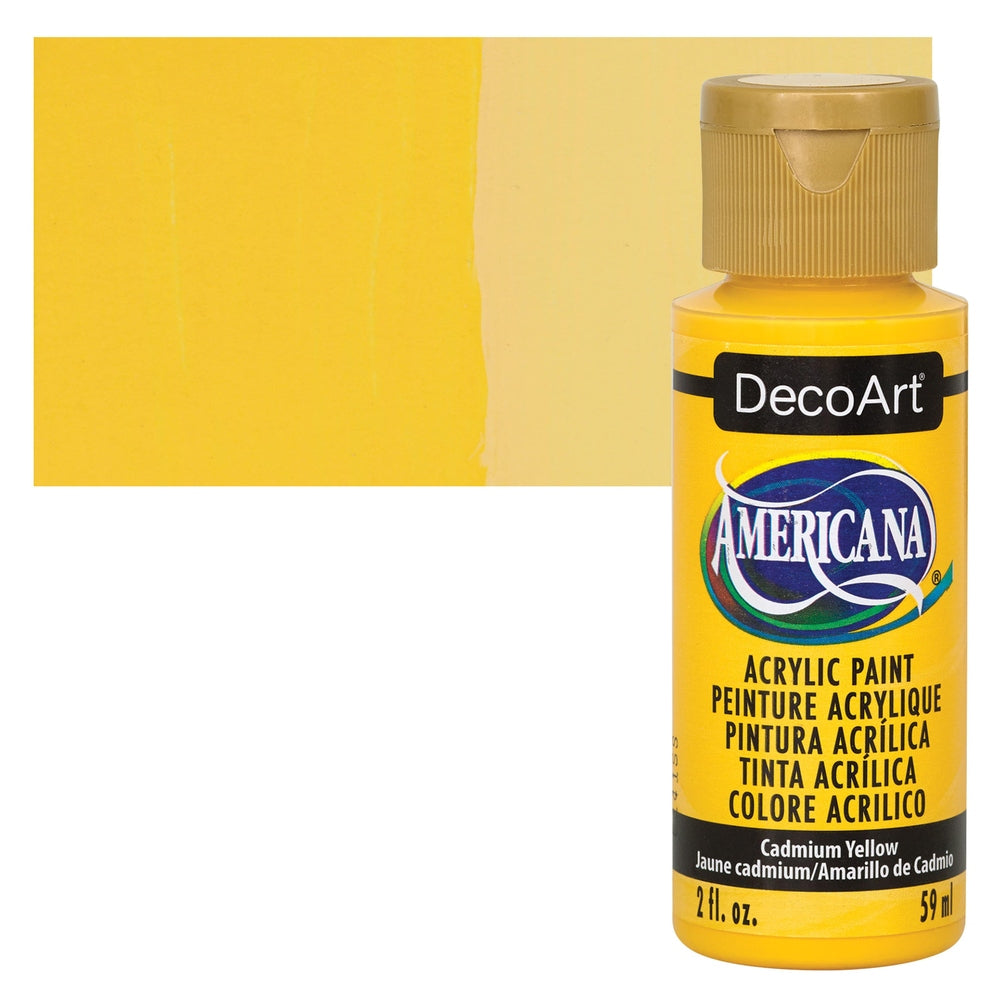 DecoArt 00769-4353 Americana Acrylic Colors, 2 fl. oz. Bottles, Cadmium Yellow