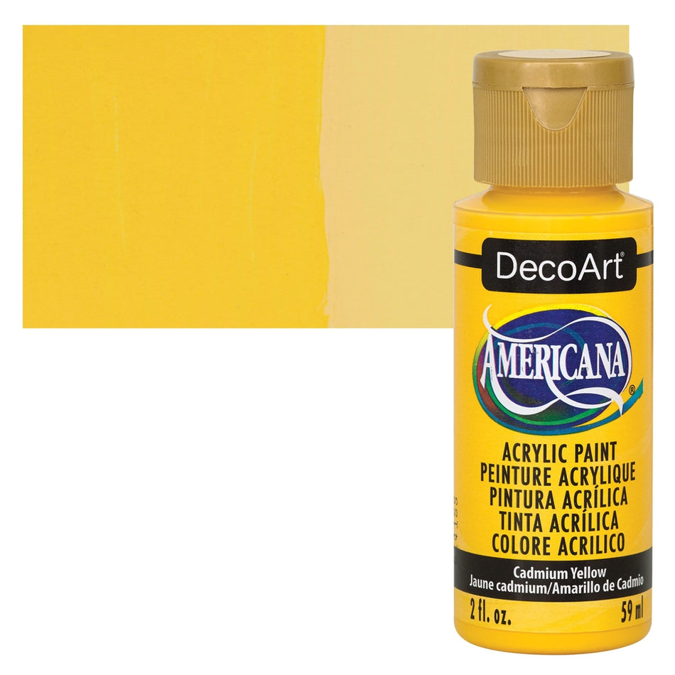 DecoArt 00769-4353 Americana Acrylic Colors, 2 fl. oz. Bottles, Cadmium Yellow