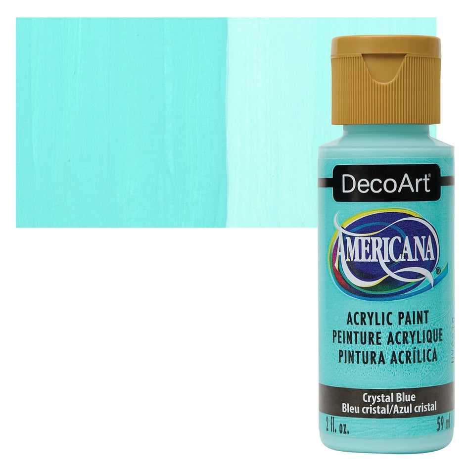 DecoArt 00769-5363 Americana Acrylic Colors, 2 fl. oz. Bottles, Crystal Blue