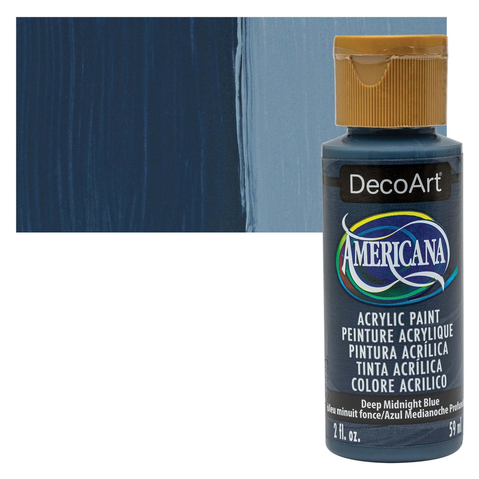 DecoArt 00769-5803 Americana Acrylic Colors, 2 fl. oz. Bottles, Deep Midnight Blue