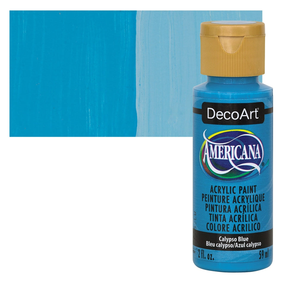 DecoArt 00769-5933 Americana Acrylic Colors, 2 fl. oz. Bottles, Calypso Blue