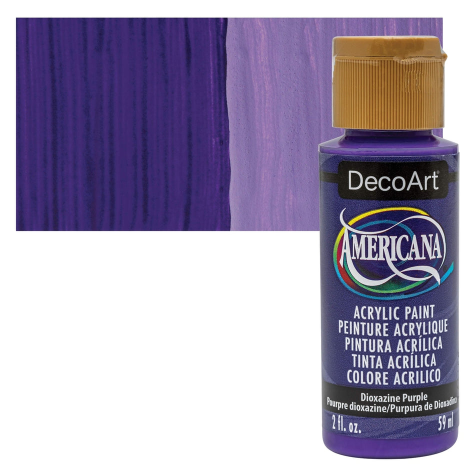 DecoArt 00769-6023 Americana Acrylic Colors, 2 fl. oz. Bottles, Dioxazine Purple