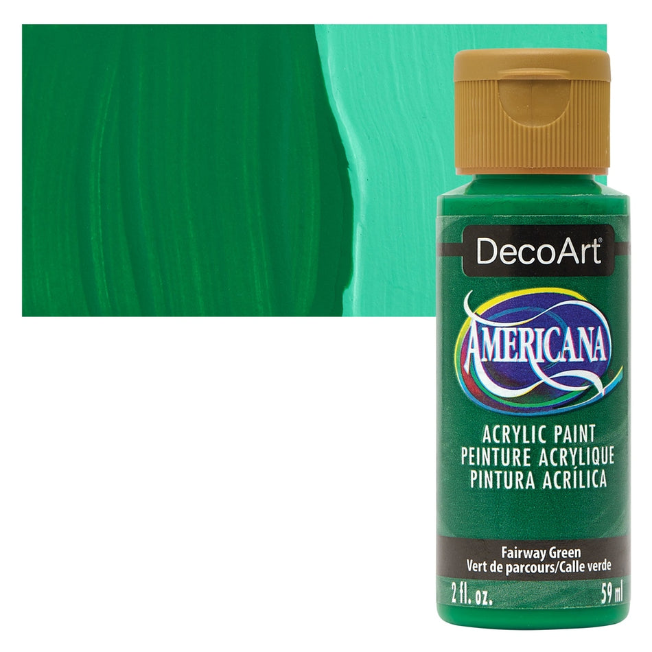 DecoArt 00769-7183 Americana Acrylic Colors, 2 fl. oz. Bottles, Fairway Green