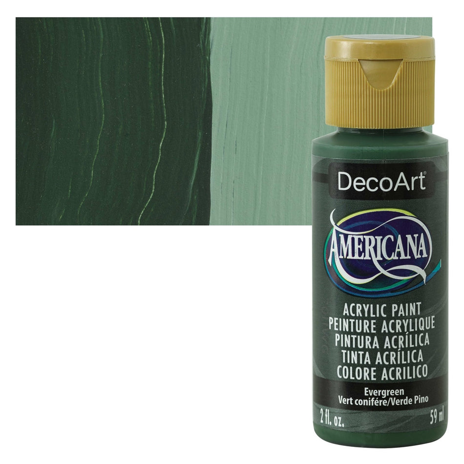 DecoArt 00769-7223 Americana Acrylic Colors, 2 fl. oz. Bottles, Evergreen