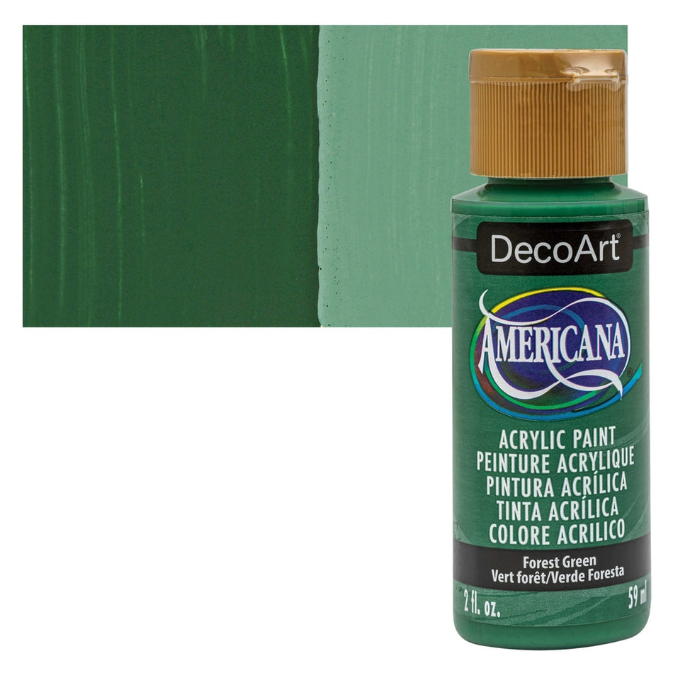 DecoArt 00769-7273 Americana Acrylic Colors, 2 fl. oz. Bottles, Forest Green