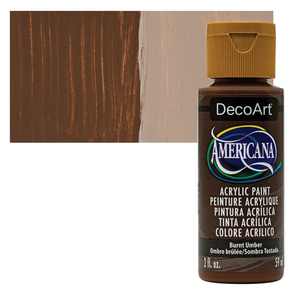 DecoArt 00769-8053 Americana Acrylic Colors, 2 fl. oz. Bottles, Burnt Umber
