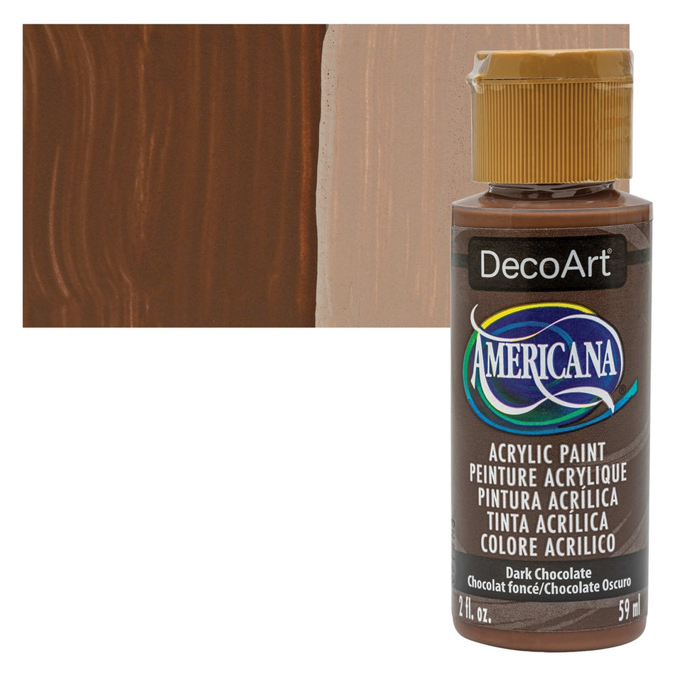 DecoArt 00769-8103 Americana Acrylic Colors, 2 fl. oz. Bottles, Dark Chocolate