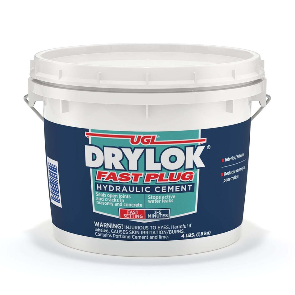 Sika 773267 Drylok Fast Plug Hydraulic Cement, Gray, 4 lbs. (Case of 4)