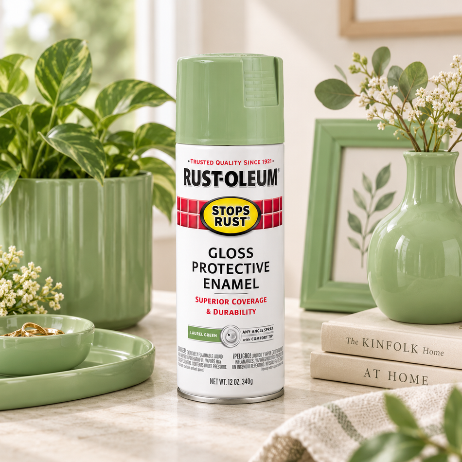 Rust-Oleum Stops Rust Protective Enamel Spray Paint – Gloss Laurel Green – 12 oz.