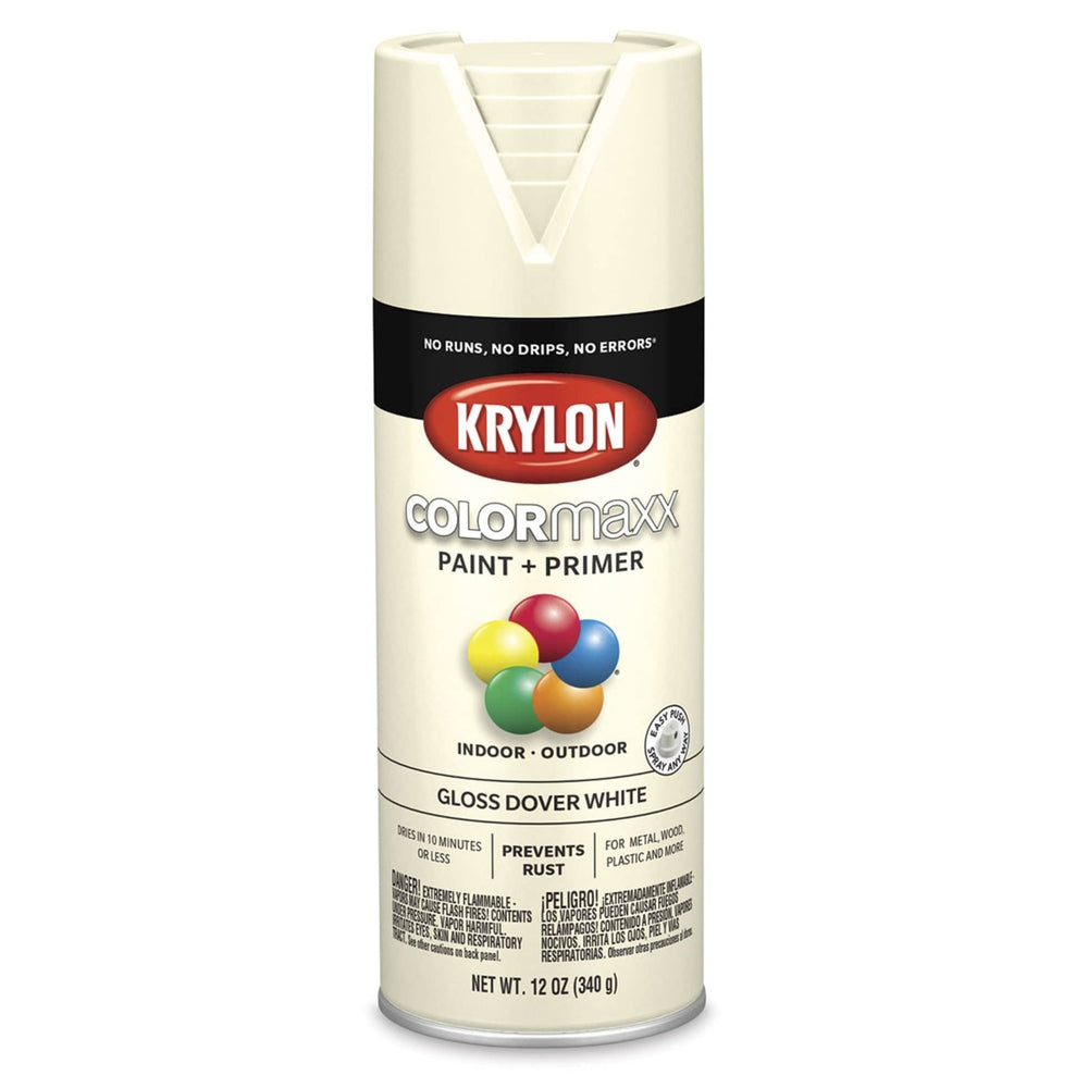 Krylon K05516007 COLORmaxx Spray Paint, Gloss Dover White, 12 oz.
