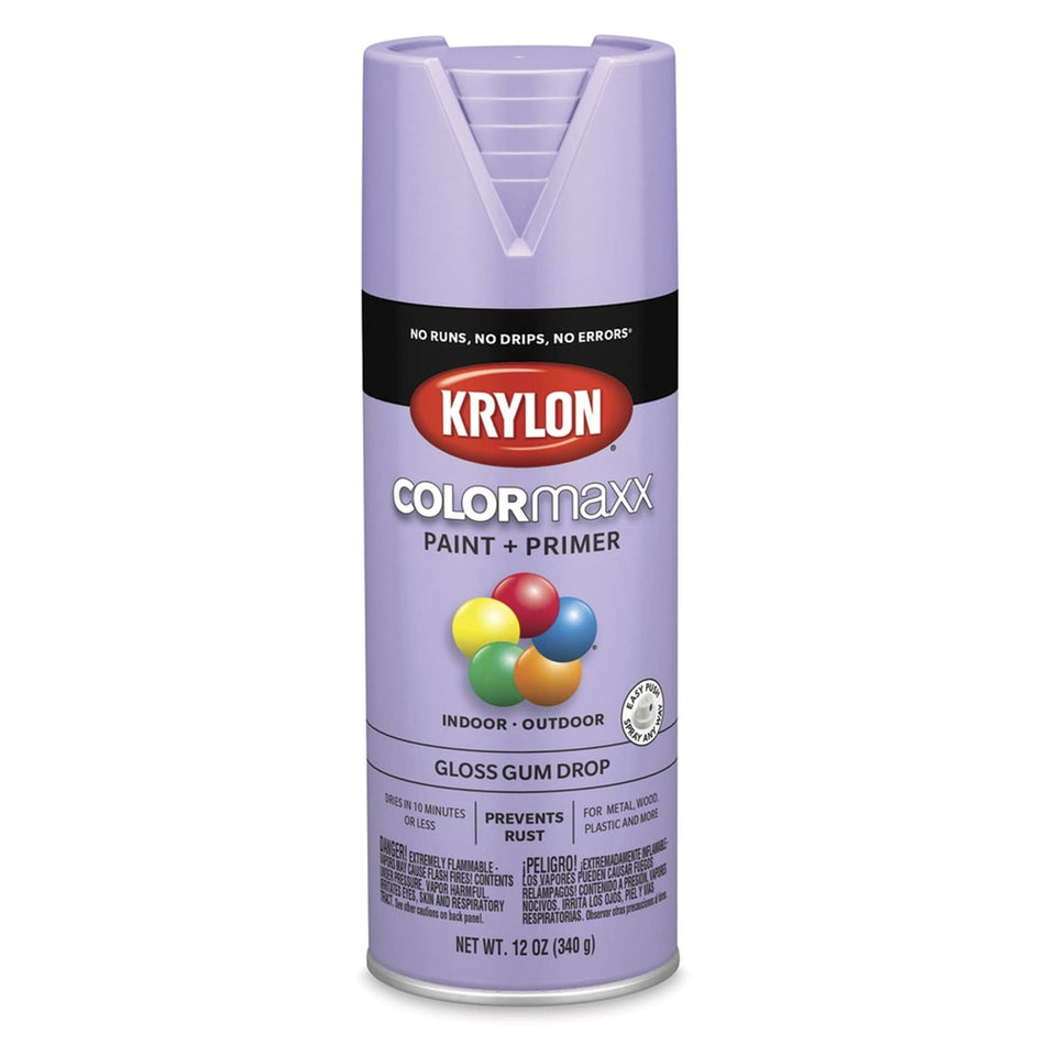 Krylon K05521007 COLORmaxx Spray Paint, Gloss Gum Drop, 12 oz.