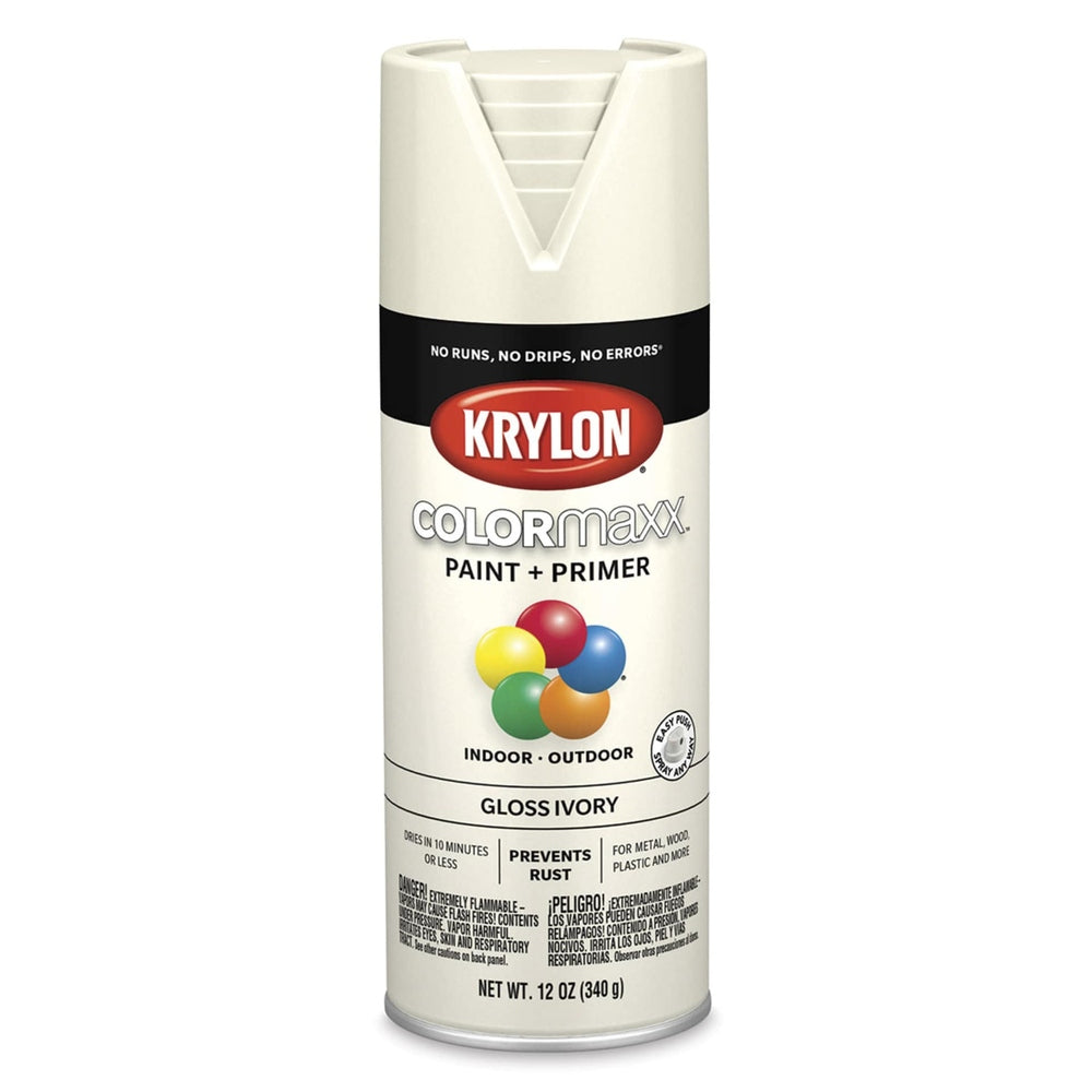 Krylon K05524007 COLORmaxx Spray Paint, Gloss Ivory, 12 oz.