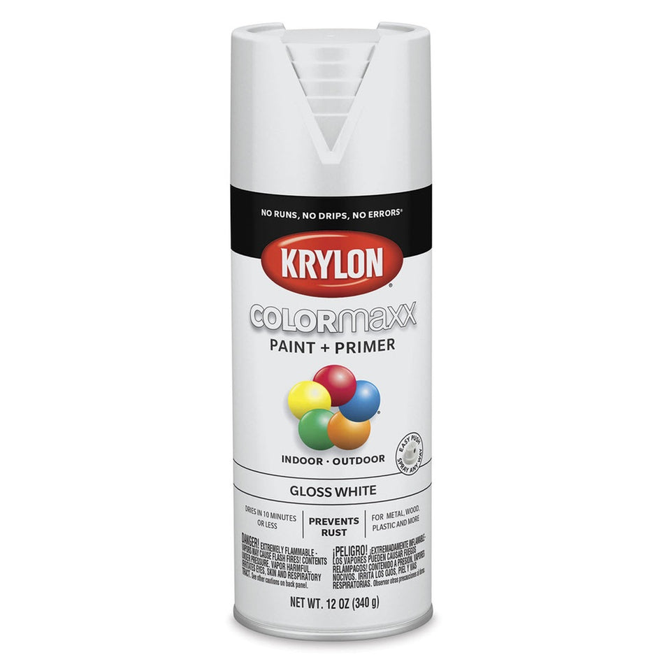 Krylon K05545007 COLORmaxx Spray Paint, Gloss White, 12 oz.