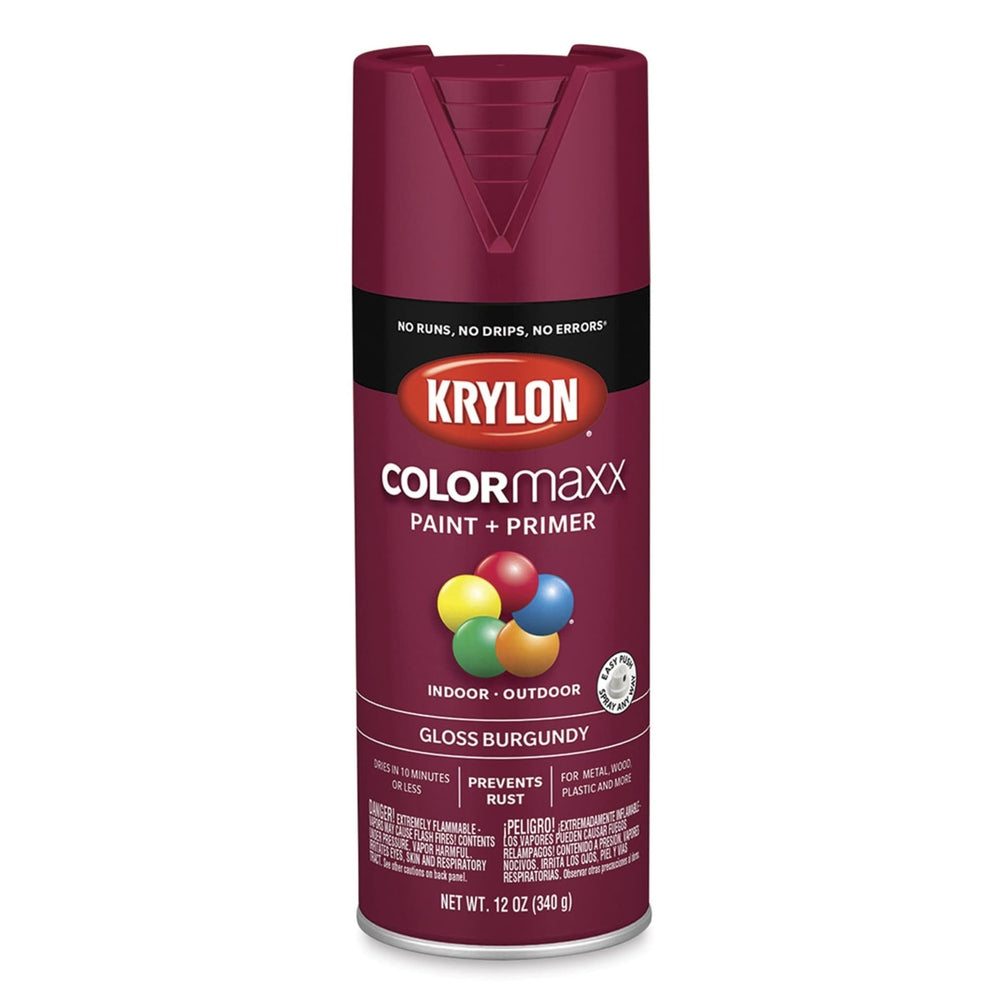 Krylon K05508007 COLORmaxx Spray Paint, Gloss Burgundy, 12 oz.