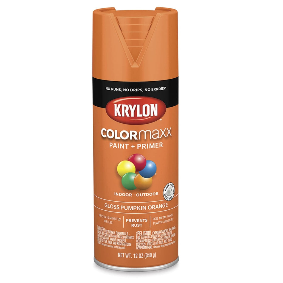 Krylon K05532007 COLORmaxx Spray Paint, Gloss Pumpkin Orange, 12 oz.