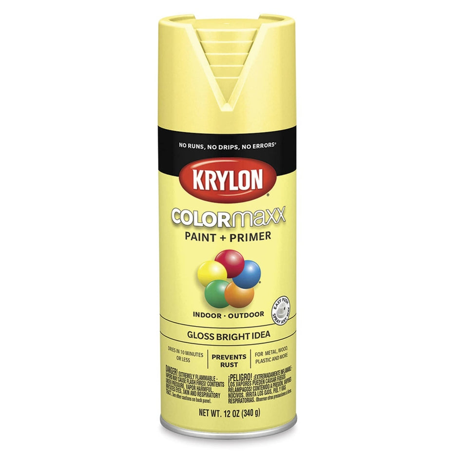 Krylon K05507007 COLORmaxx Spray Paint, Gloss Bright Idea, 12 oz.
