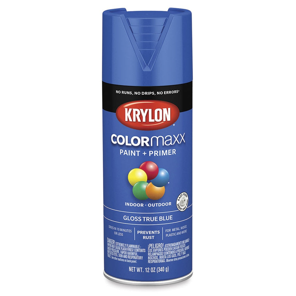 Krylon K05543007 COLORmaxx Spray Paint, Gloss True Blue, 12 oz.