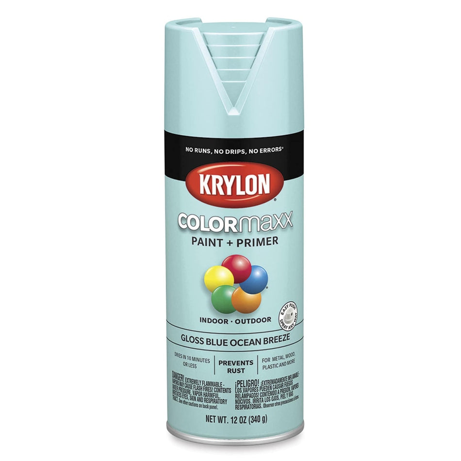 Krylon K05506007 COLORmaxx Spray Paint, Gloss Blue Ocean Breeze, 12 oz.