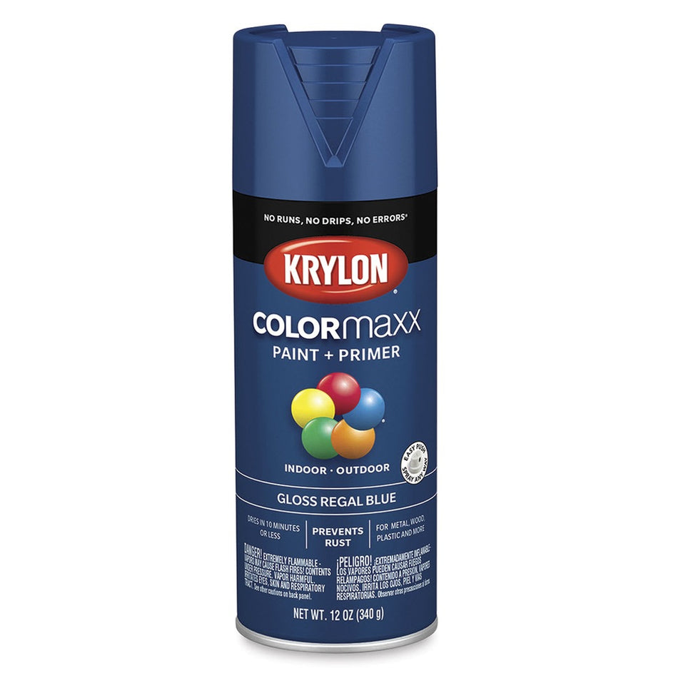 Krylon K05535007 COLORmaxx Spray Paint, Gloss Regal Blue, 12 oz.