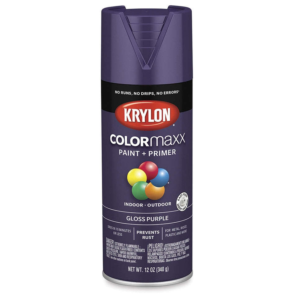 Krylon K05533007 COLORmaxx Spray Paint, Gloss Purple, 12 oz.